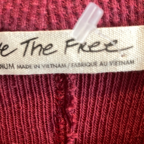 We The Free Red Fitted Ribbed Long Sleeve Top - Picture 3 of 6